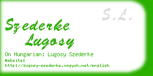 szederke lugosy business card